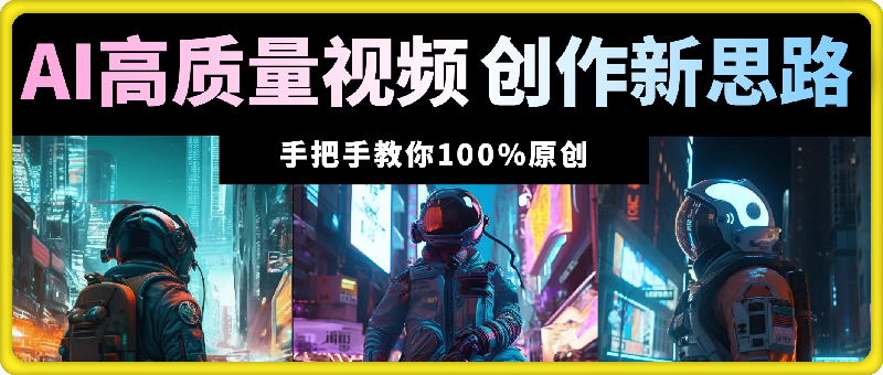 最新AI高质量视频创作新思路玩法,100%原创,手把手教你